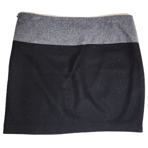 Gap Womens Wool Blend Mini Charcoal Gray & Black Low Rise Skirt Size 0 - Picture 1 of 6